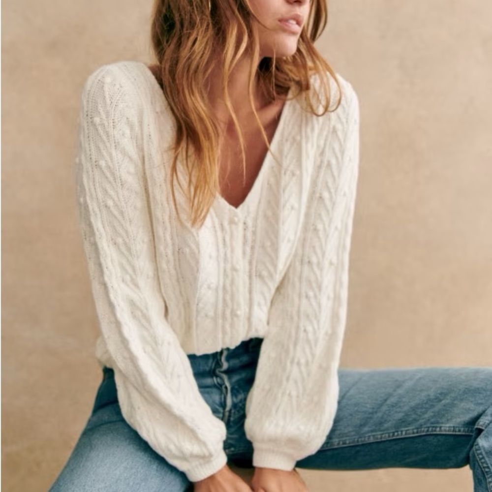 Sezane Beryl Cardigan Ecru